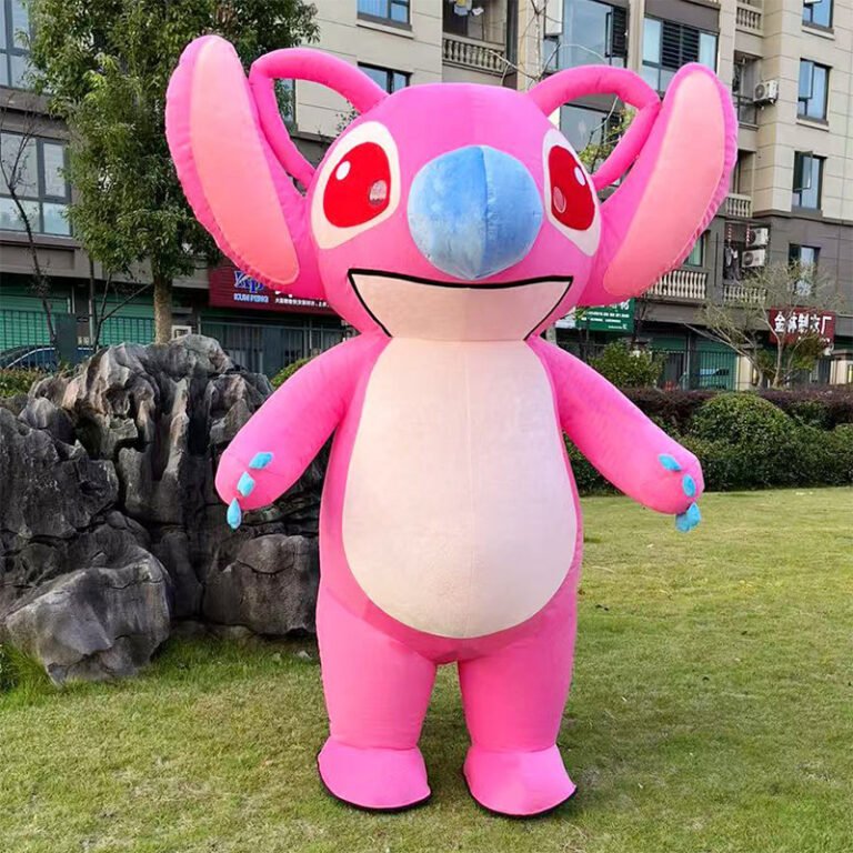 Mascot Hơi Stich Màu Hồng