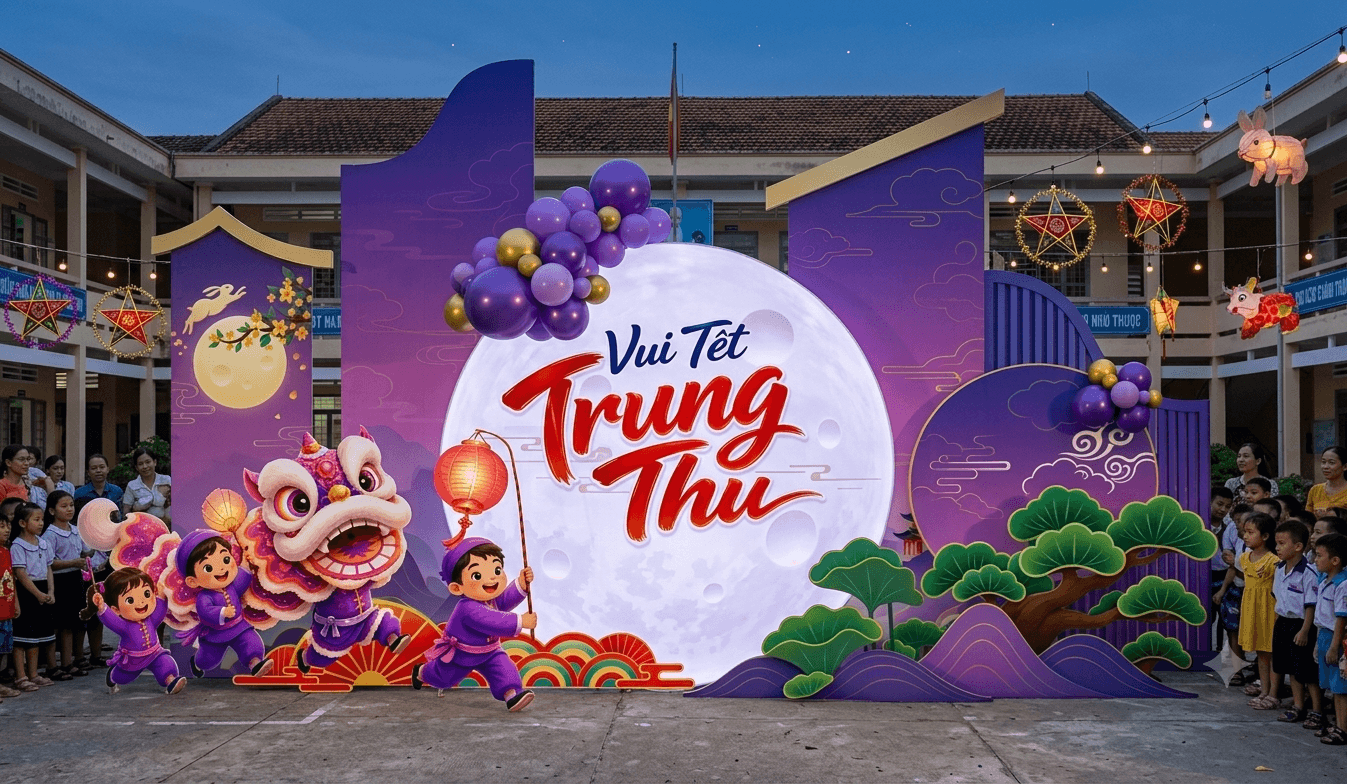 trang trí backdrop trung thu ở Buôn Ma Thuột,Đắk Lắk