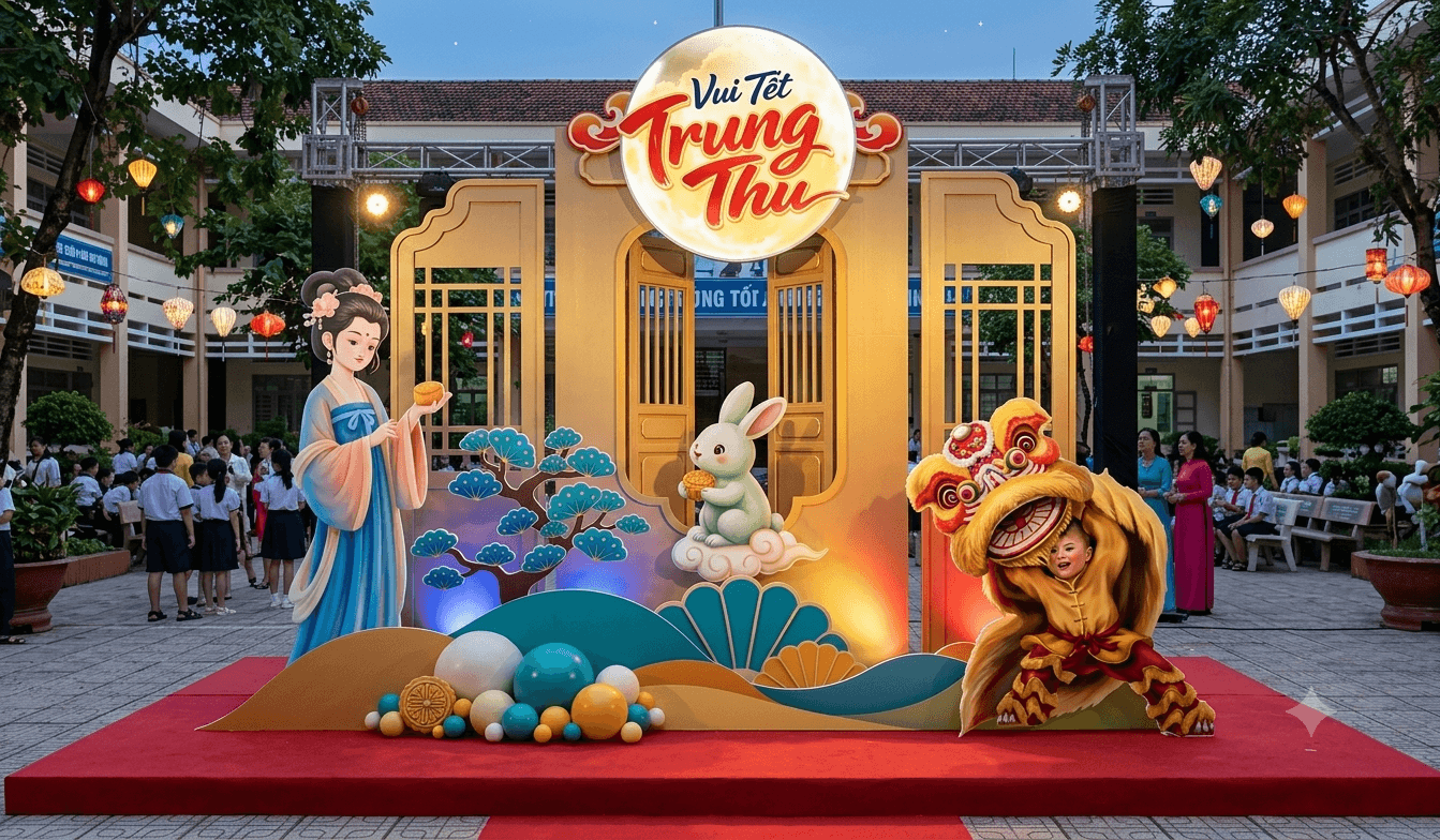trang trí backdrop trung thu tại buôn ma thuột,đắk lắk